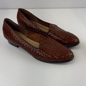 Selby Woven Leather Loafers in Rich Brown